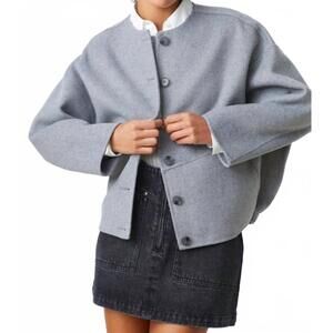 NEW SUNCOO eddy short wool coat in grey